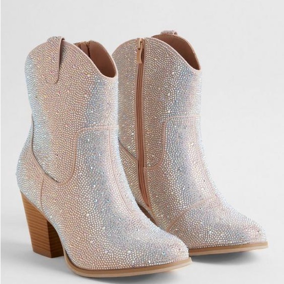 Torrid Curve Shoes - Torrid embellished western bootie Rhinestone Ankle Boots